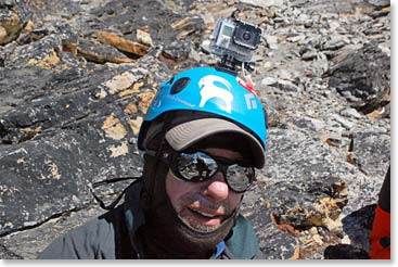 Bob excited to reach the summit