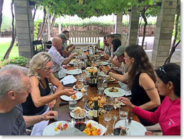 The team enjoying our lovely three-hour Argentine lunch
