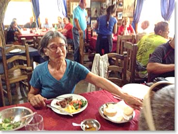 Dena enjoying the Argentinian menu