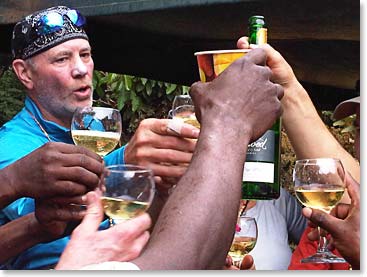 A Champagne toast