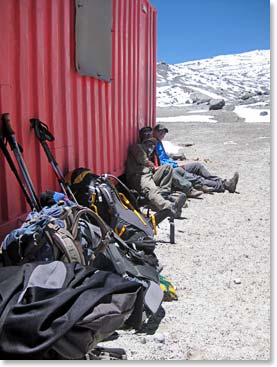 Resting at Refugio de Tejos