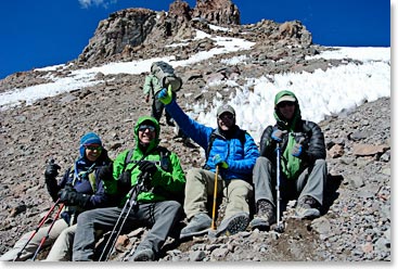 The team taking a rest