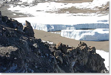 Walking down to crater camp