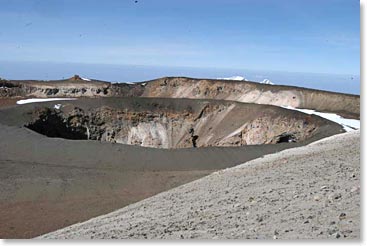 Visiting the ash pit of Kilimanjaro 