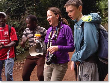 After a great time on the mountain Barbara and William have completed their climb!