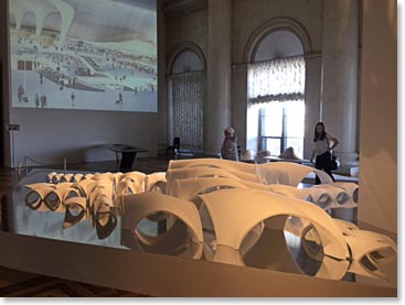 Modern art in one of the temporary exhibit rooms