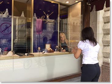 At GUM, working to get the window display at the Breguet
