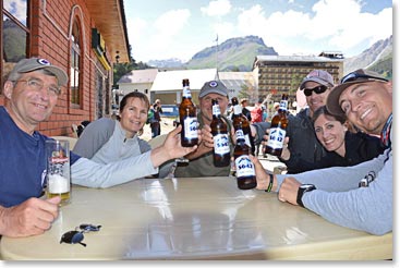Back at the bottom, it was time to celebrate with one of our favorite local beers, 5642, named for the elevation of Elbrus in meters. 