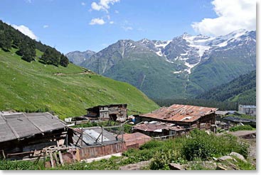Our hike was above the village of Terskol