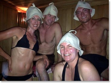 After hiking and gear rental, yes, we do Saunas in Russia!.