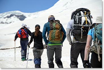 We decided to do our training by moving up the glacier.