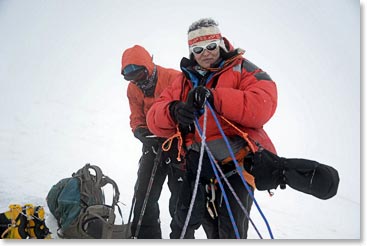 Karina at the top of the headwall