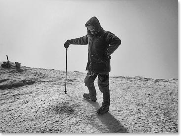 Nic captured this great image of Vladimir from Ukraine guiding near the summit of Elbrus.  Many BAI climbers know this man's strength and his spirit.