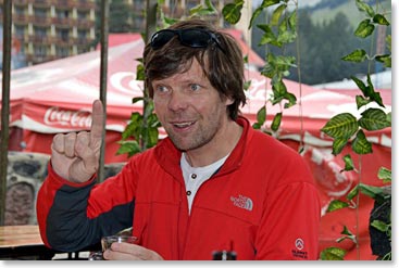 Vladimir from Moscow has been working in support for us throughout this trip. He is the one who sent the extra boots up for Heather to try out before summit day. He is always full of good stories and zest for life.