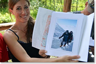 Toliy presented us each with a portfolio of prints that he made of us climbing. It was gratifying to see the prints of us in action up high only two days after we’d climbed.