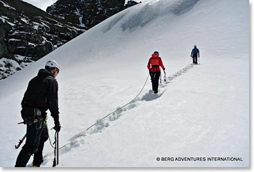 Moving up the glacier