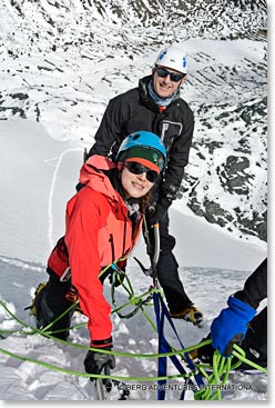 Adventure couple takes a break.