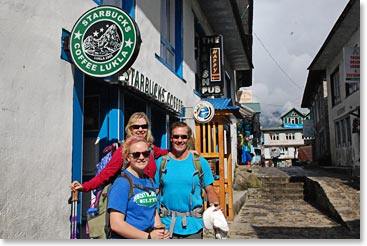 Starbucks of Lukla, a traditional starting point photo spot for the trek.