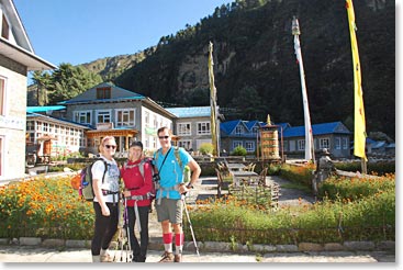 Our home for Monday night, The Sunrise Lodge is just across the bridge over the Dudh Kosi.