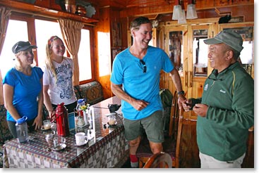 Sherpa Jonbu welcomed us back