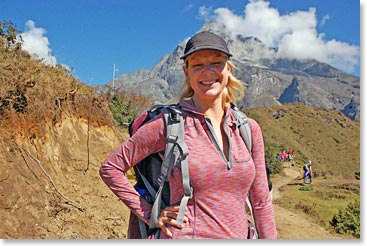 Keely on the trail to Mon La