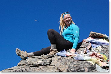 Alyssa enjoying a quick break