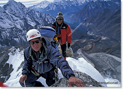  Previous expedition; Brent Bishop with  Nima Tashi between Camp I and Camp II