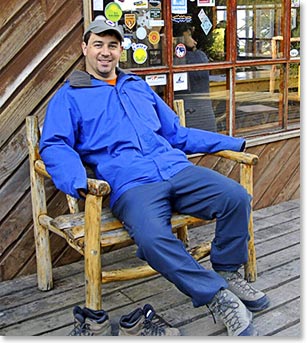 Andrew chilling on the patio