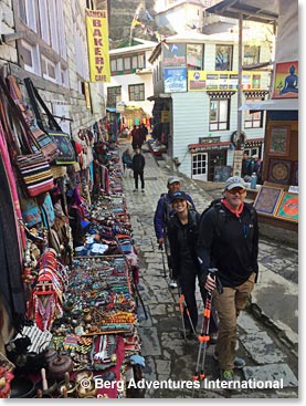 Walking out of Namche after two wonderful days spent here