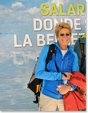 Team arriving at the Salar de Uyuni