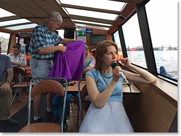 Lina describing the sites from our boat