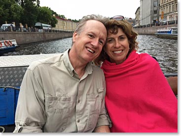 Barry and Jean on the boat