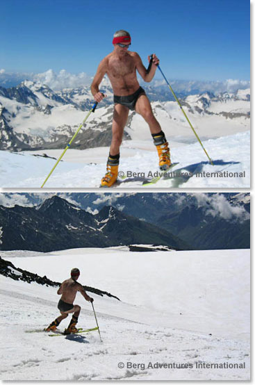 Ways to keep cool on Mount Elbrus on a very hot day!