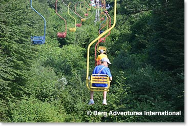 In the city of Nalchik we rode chair lifts again in the City Park