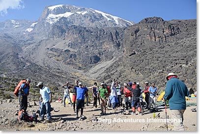 End of the second day.  We made it to 13,000 feet at Barranco Camp.