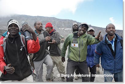 Celebrating the team’s arrival to 13,000 feet.