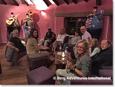 Welcome drinks at the lodge