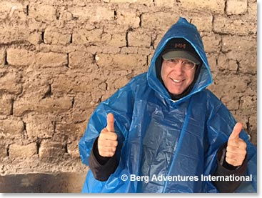Rob keeping upbeat in the rain