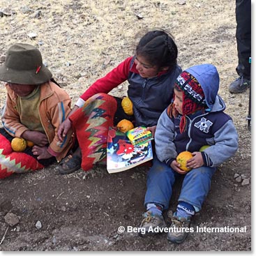 We brought gifts for the kids along the way