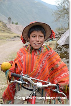Some of the local kids in Huacahuasi ride bicycles.