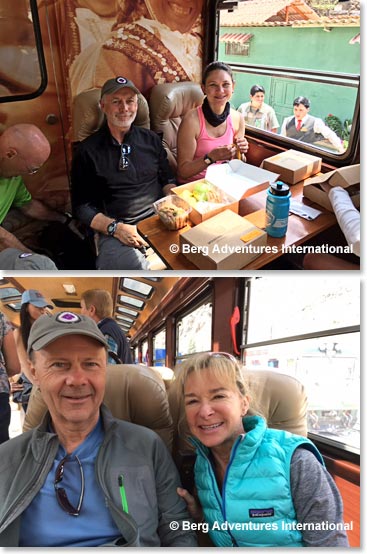 On the train to Machu Picchu