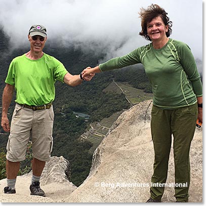 Rob and Sue on the top of Wayna Picchu