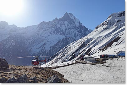 Helicopter ferry by Annapurna Base Camp