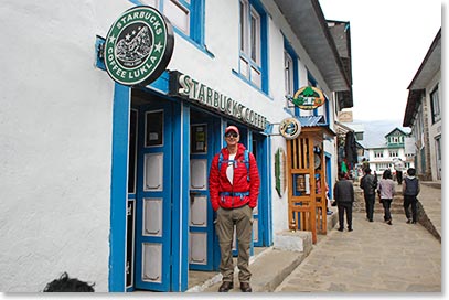 The trek began at Starbucks in Lukla