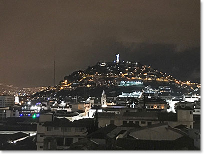 View of Quito from rooftop of our hotel. Yesterday was a long night - we are all excited to be here! 