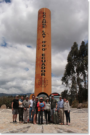 Our team standing exactly on the Equator line in northern Ecuador 