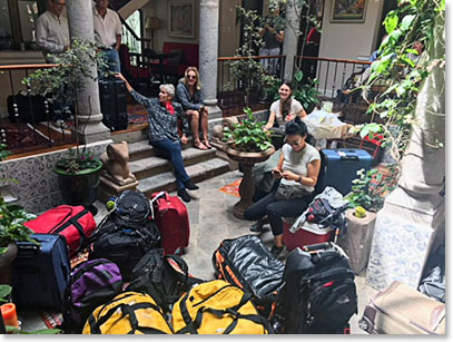 It was crazy, but fun getting off to the mountains- with all our Galapagos gear in tow. Lot of bags!