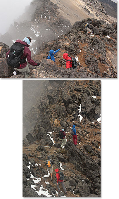 Descending from the summit of Guagua Pichincha