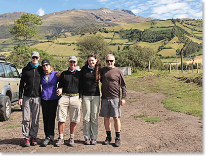 Team at the trailhead of Guagua Pichincha