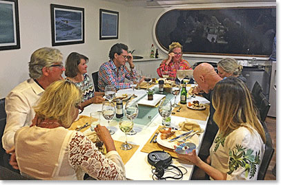 Typical meal on board the Petrel
